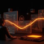 Desarrollador de software trabajando en Redox OS con Rust y microkernel, simbolizando avances en sistemas operativos open source y hardware en 2025.