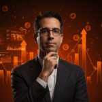 Retrato de Sam Altman con interfaz digital futurista simbolizando liderazgo y riesgos en inteligencia artificial de OpenAI.