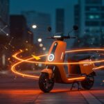 Scooter eléctrico Simple Ultra con 400 km de autonomía resaltando innovación tecnológica y movilidad eléctrica.
