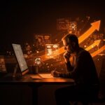 Scott Adams creando cómics empresariales, simbolizando inspiración en emprendimiento e innovación digital para startups.