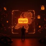 Seguridad digital y riesgos geopolíticos en DigiD Países Bajos con enfoque en protección de datos gubernamentales.