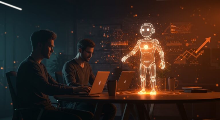 Slackbot IA de Salesforce automatizando tareas en una startup tecnológica para mayor productividad.