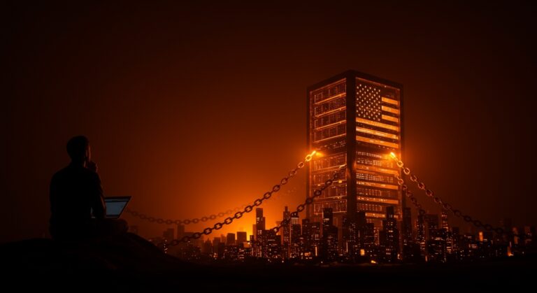 Imagen conceptual sobre la soberanía digital y la dependencia tecnológica de Estados Unidos en el contexto canadiense para startups.