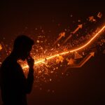 Cierre de startup cripto Entropy con metáforas visuales de crecimiento sostenible y modelos de negocio fintech en tonos naranja y negro.