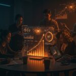 Startup IA Humans& recibiendo ronda semilla récord de 480 millones de dólares, con fundadores tech colaborando y representación visual de inversión tecnológica y redes neuronales.