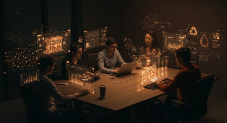 Cinco startups colaborando en innovación retail con inteligencia artificial y eficiencia hídrica para Parque Arauco en Sudamérica.