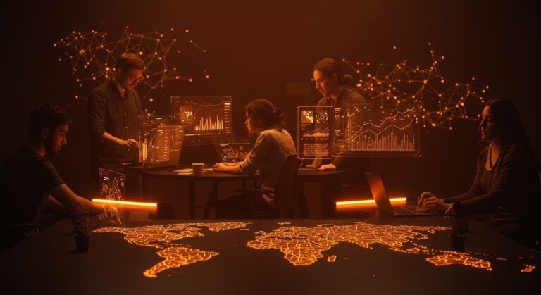 Startup en Madrid colaborando con tecnologías de inteligencia artificial y deep tech simbolizando innovación e inversión en el ecosistema emprendedor.