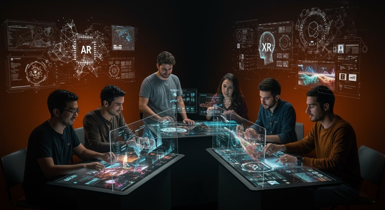 Fundadores de startups de media y entretenimiento en LATAM trabajando con IA, XR y tecnología innovadora en Disrupt 2026.