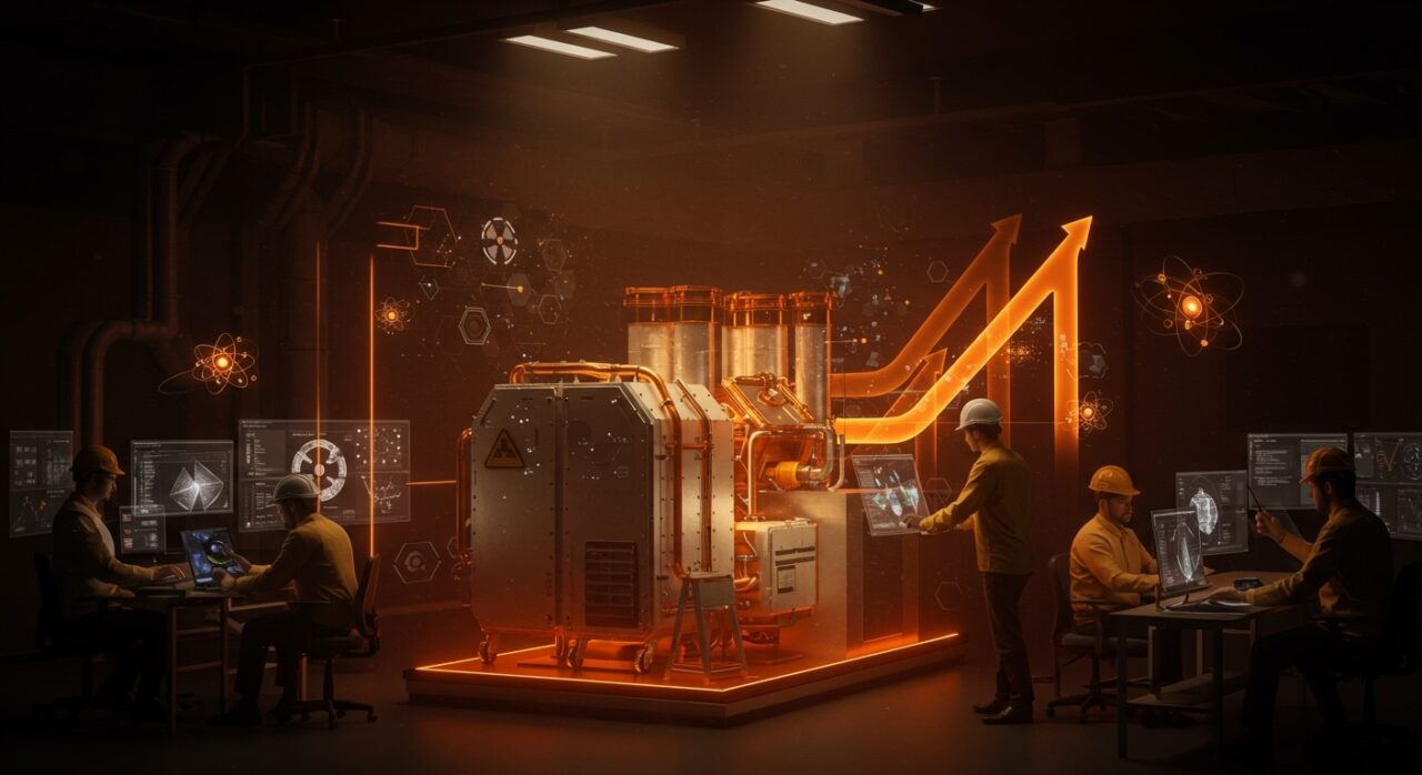 Startup nuclear innovando con reactores pequeños SMR y nuevos modelos de inversión en tecnología y manufactura nuclear en 2026.