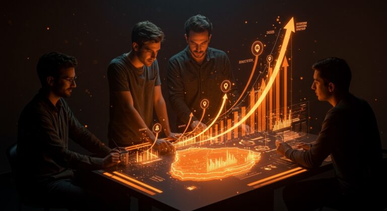 Colaboración de startups uruguayas mostrando hitos e inversiones en fintech, edtech y ciberseguridad en el ecosistema emprendedor 2025.