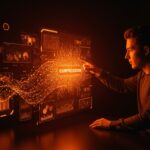 Tecnólogo fundador usando IA para compresión de texto eficiente con visualización de datos y optimización en startups.