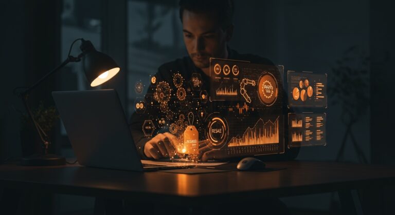 Inteligencia artificial aplicada a valuación automática y reventa eficiente en un entorno startup con automatización avanzada.