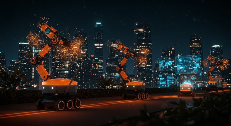 Robots de delivery autónomo y emprendedores utilizando visión artificial y IA aplicada en startups de LATAM para automatización.