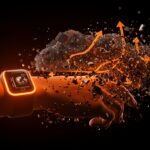 Wearables de salud con visualización de e-waste digital, ilustrando retos de sostenibilidad tecnológica para startups.