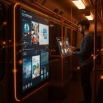 Publicidad digital innovadora en transporte con pantallas inteligentes impulsada por startup WorldAware en movilidad y marketing digital.