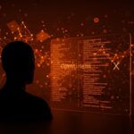 Líder tecnológico revelando algoritmo open source de X con símbolos visuales de IA y transparencia en redes sociales para tendencias de mercado y founders tech.