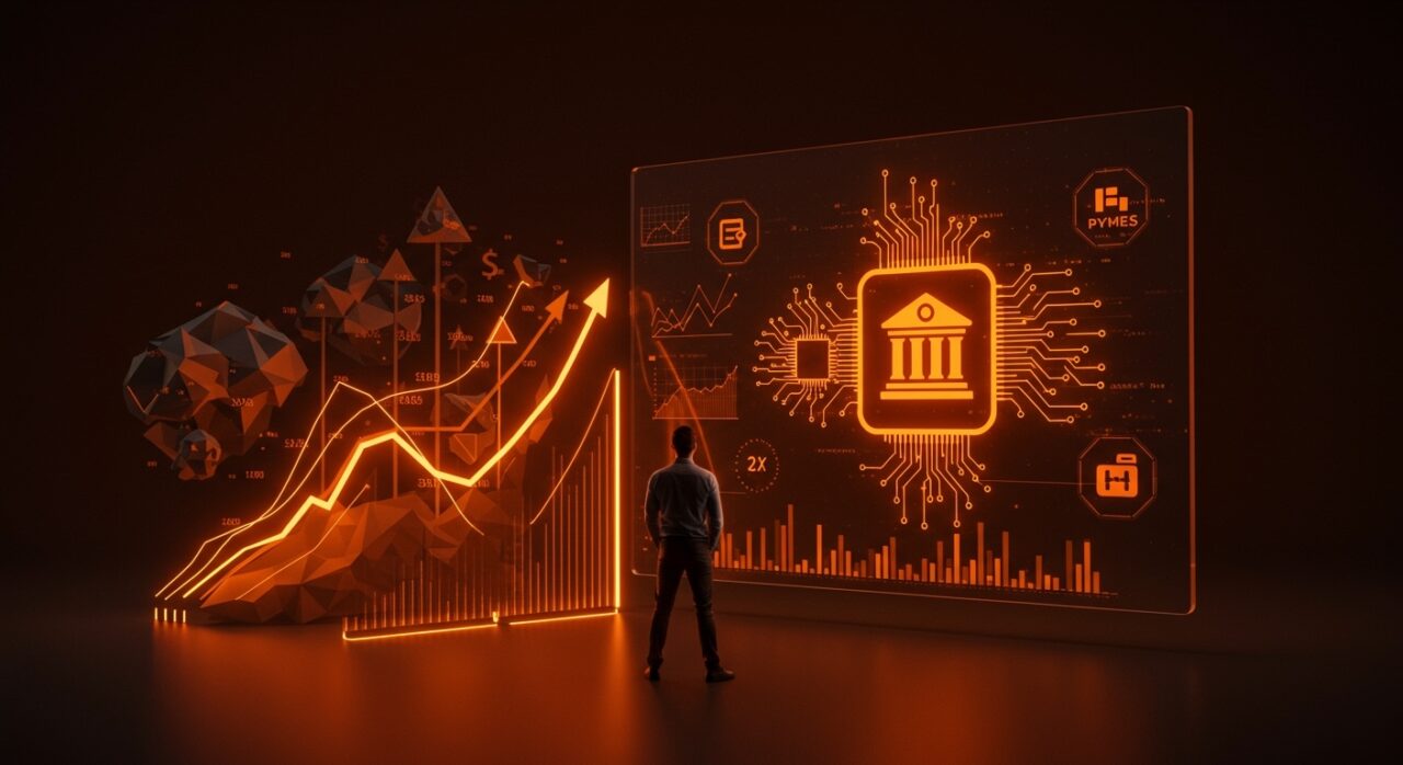 Representación visual del financiamiento fintech para pymes en LATAM con inteligencia artificial y escalabilidad, destacando la revolución fintech de Xepelin.