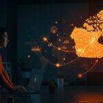 Founder latino frente a un mapa digital que muestra la exclusión de startups canadienses por Y Combinator y la internacionalización del ecosistema startup.