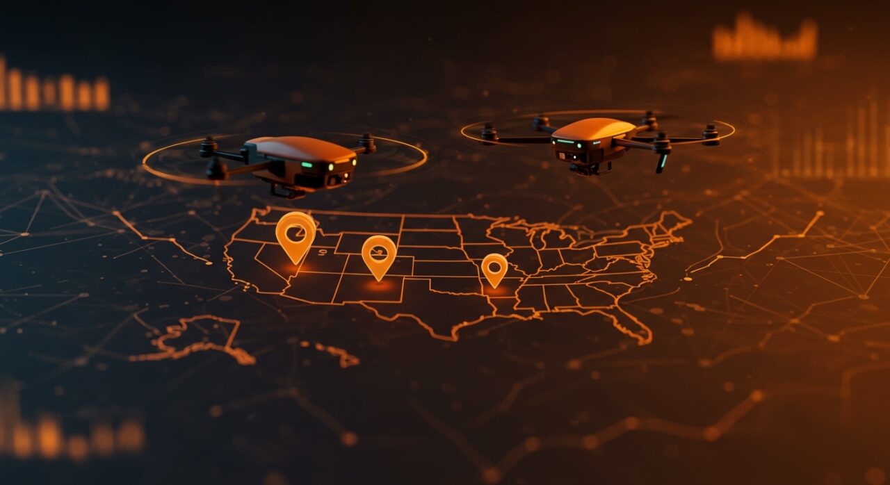 Drone de entrega de Zipline en vuelo mostrando expansión tecnológica y ronda de funding para startups de drones en EE.UU.