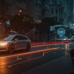 Robotaxi de Zoox en San Francisco ilustrando desafíos de movilidad autónoma, seguridad y regulación para startups de tecnología.