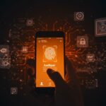 Interfaz de la aplicación Aadhaar mostrando verificación biométrica, representando la expansión de la identidad digital y la privacidad en India.