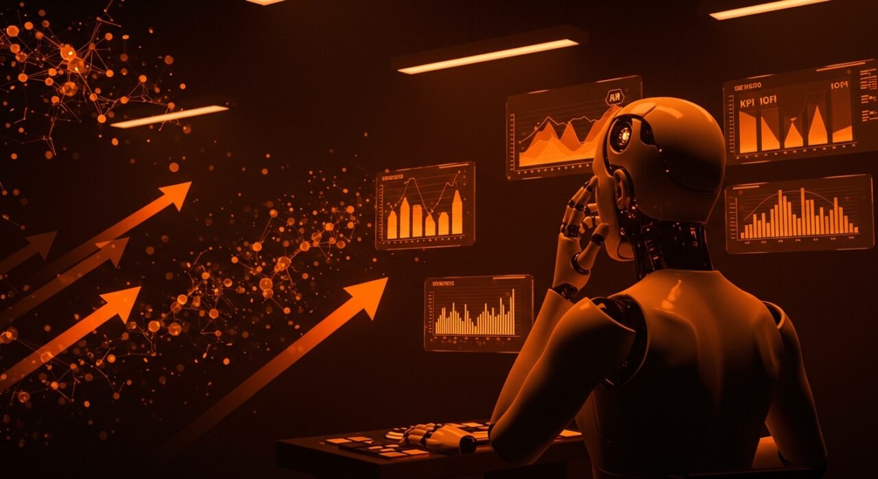 Agentes autónomos de IA enfrentando dilemas éticos bajo presión de KPIs con representaciones visuales de desalineación y seguridad en inteligencia artificial.