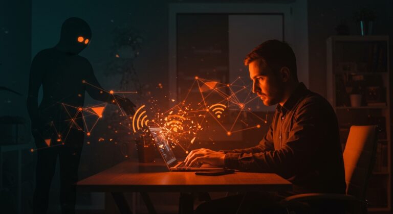 Amenaza AirSnitch rompiendo la encriptación Wi-Fi y medidas de ciberseguridad para startups en trabajo remoto seguro.