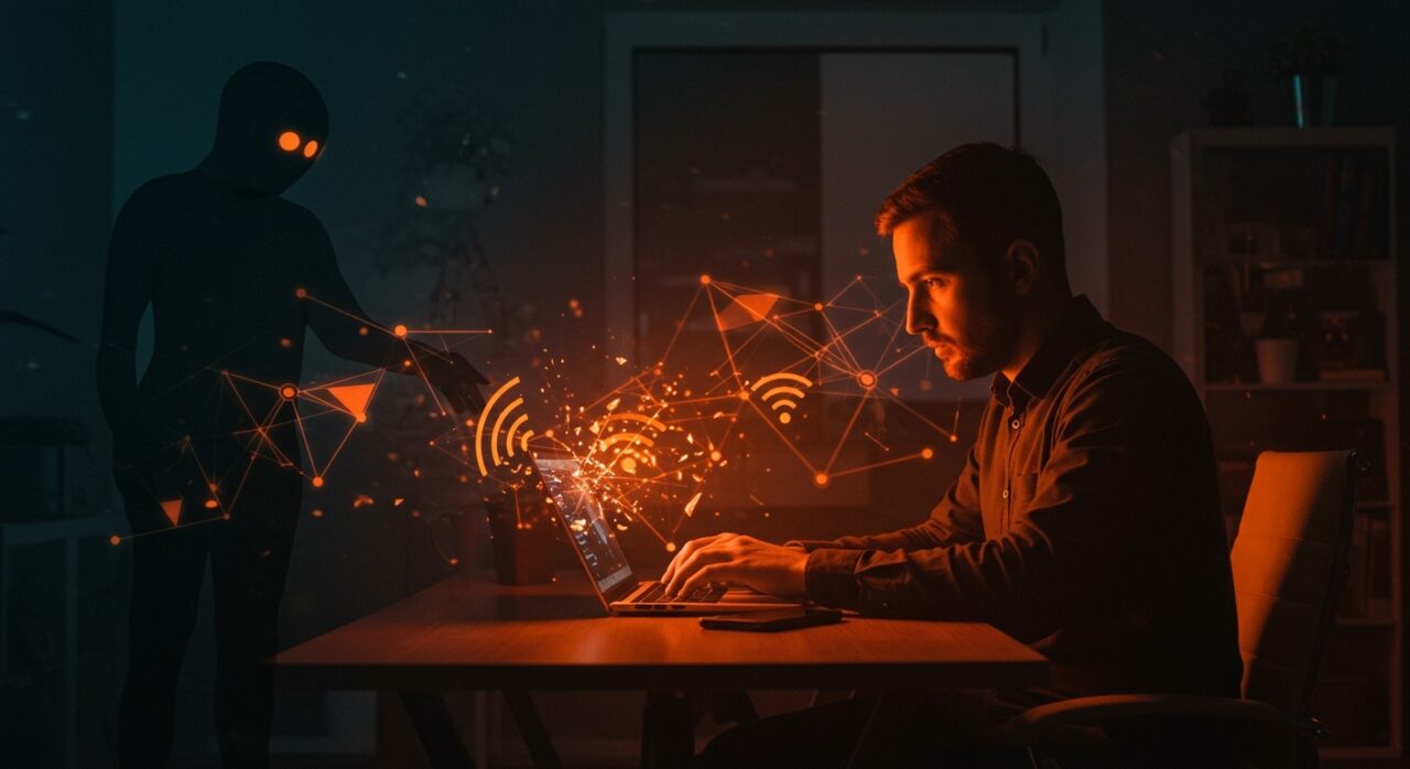 Amenaza AirSnitch rompiendo la encriptación Wi-Fi y medidas de ciberseguridad para startups en trabajo remoto seguro.