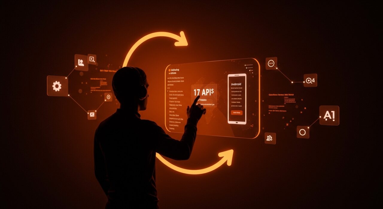 Imagen conceptual de desarrollo continuo en Android 17 con integración de APIs y lanzamiento beta de Google en desarrollo móvil.