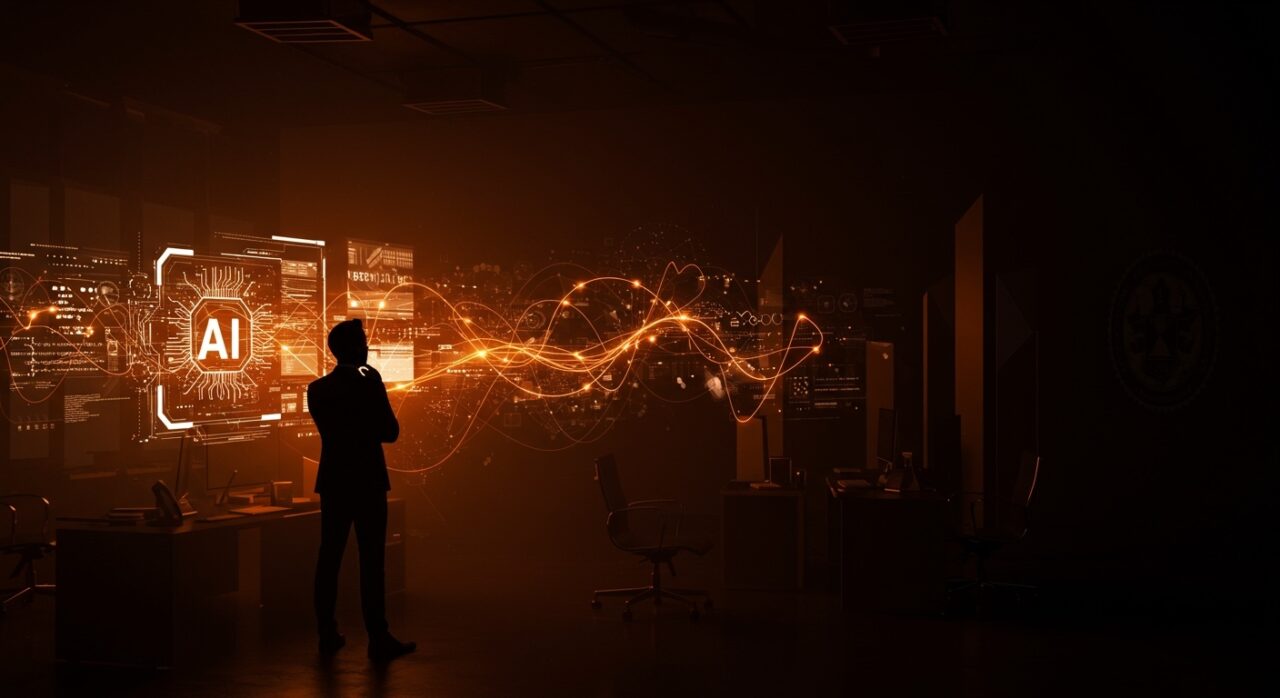 CEO de Anthropic enfrentando desafíos éticos en inteligencia artificial frente a demandas del Pentágono, en un ambiente tecnológico moderno.