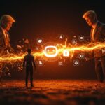 Representación visual del enfrentamiento entre Anthropic y Trump sobre regulación de inteligencia artificial y su impacto en startups y seguridad en IA.