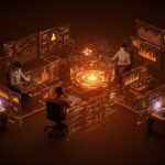 Desarrolladores colaborando en aplicaciones nativas con IA aplicada y automatización en el ecosistema tecnológico startup.