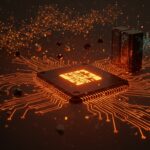 Microchip avanzado representando la expansión de Arm en semiconductores, IA y data centers, destacando innovación en hardware y diseño de chips.