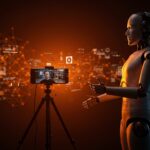 Trabajador remoto recolectando video egocéntrico para entrenar robots humanoides en trabajo tech de startup Y Combinator.