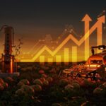 Automatización agrícola innovadora con robot cosechando papas nativas en Perú para producción sostenible de vodka premium.