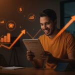 Usuario colombiano ahorrando con fintech Bangk gracias a optimización de créditos hipotecarios y tasas de interés bajas.