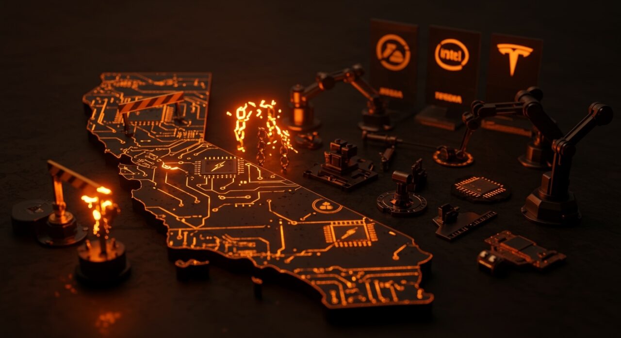 Industria manufacturera y regulaciones ambientales en California afectando la fabricación de semiconductores y vehículos eléctricos.