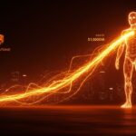 Inversión de Blackstone en Anthropic representada por un fundador frente a una figura de IA generativa iluminada, simbolizando financiación y crecimiento en startups tecnológicas.