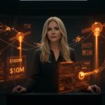 Bridgit Mendler liderando Northwood Space en infraestructura satelital con funding de $100M, imagen editorial para startup tecnológica.