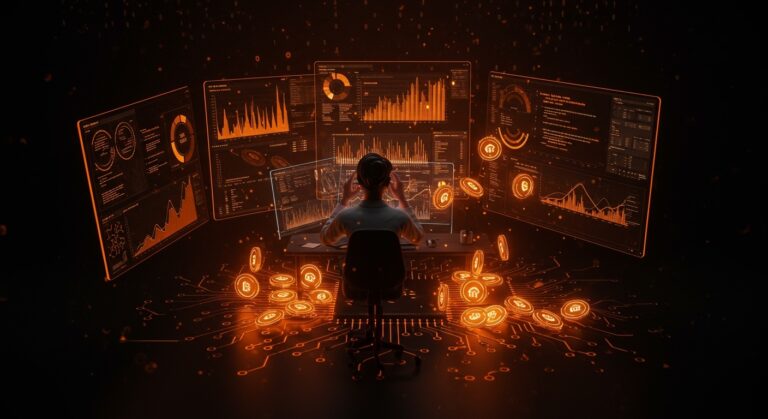 Desarrollador frustrado frente a pantallas holográficas mostrando consumo excesivo de tokens en Claude Code 2.1.1, impactando costos y productividad en equipos de desarrollo de IA.