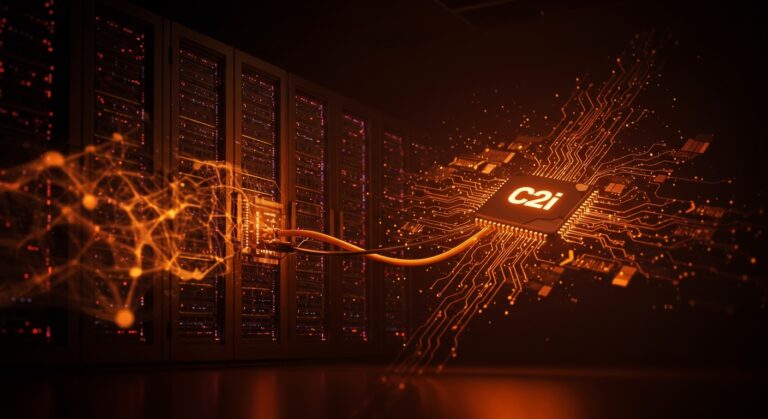 Centro de datos IA de C2i mostrando eficiencia energética con tecnología grid-to-GPU y financiamiento de Peak XV Partners.