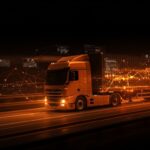 Camiones autónomos de Aurora recorriendo 1,000 millas en 15 horas, simbolizando innovación en transporte y logística automatizada.