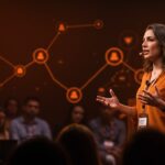 Carolina Arroyo representando a México en Congreso Startups Sevilla 2026, simbolizando networking global e innovación en el ecosistema emprendedor.