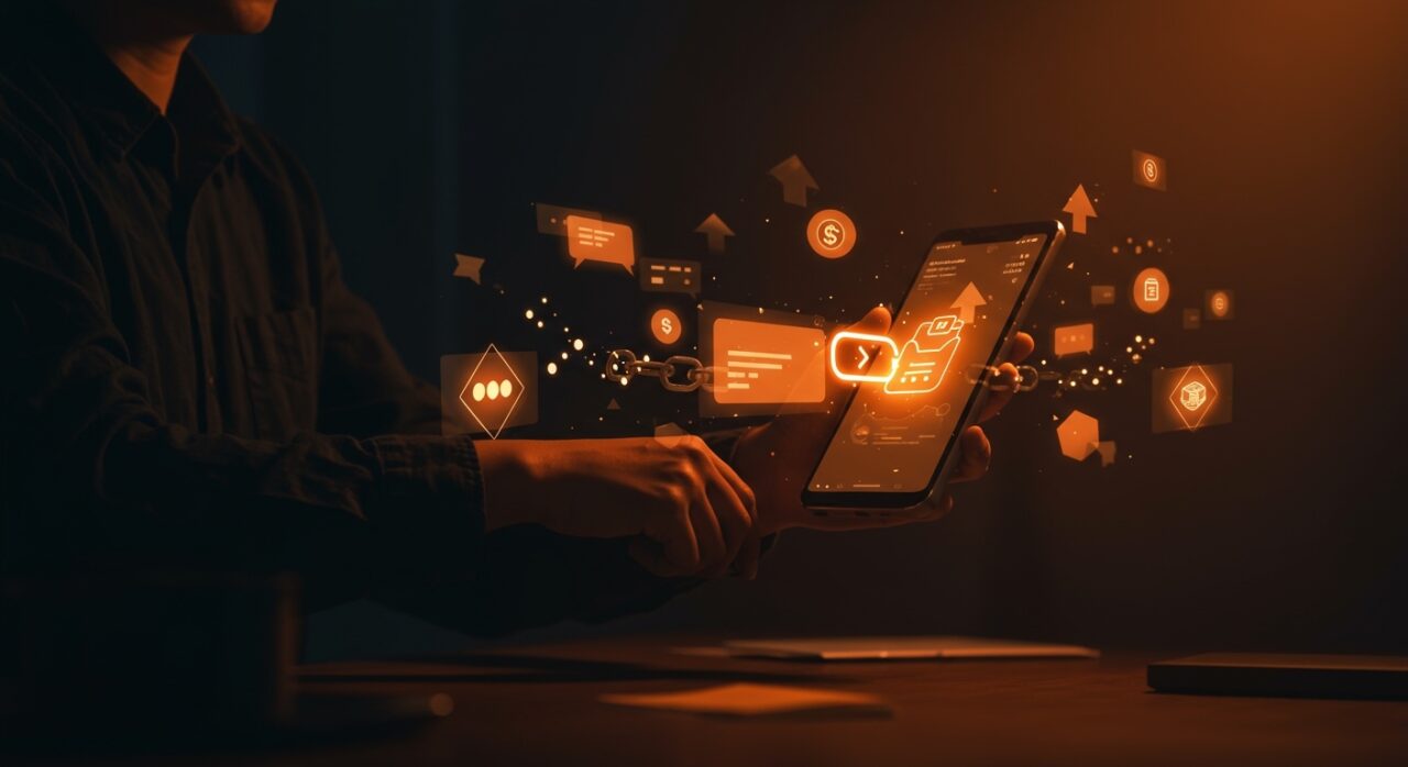 Enlace de pago digital enviado por una startup fintech en mensajería directa, destacando innovación en pagos digitales con Cash App.