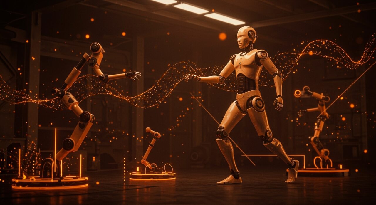 Robot humanoide avanzado en entorno industrial que representa el liderazgo de China en innovación robótica y el mercado emergente de automatización.