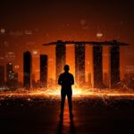 Comparación visual entre USA y Singapur mostrando la resiliencia financiera ante choques económicos y la importancia de las instituciones en startups LATAM.