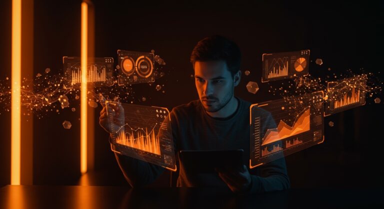 Founder técnico analizando reportes personalizados generados por IA para mejorar su productividad con Claude Code insights.