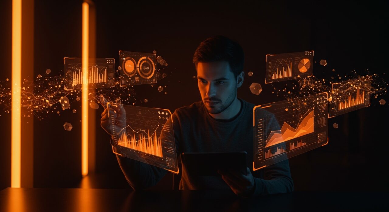 Founder técnico analizando reportes personalizados generados por IA para mejorar su productividad con Claude Code insights.