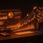 Visualización futurista de inteligencia artificial financiera Claude Opus 4.6 de Anthropic analizando datos financieros automatizados.