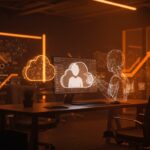 Empleado virtual de inteligencia artificial con escritorio en la nube para automatización y productividad en startups en 2026.